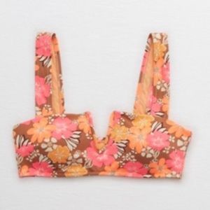 Aerie V Pique Bandeau Bikini Too and High Cut Cheeky Bikini Bottom